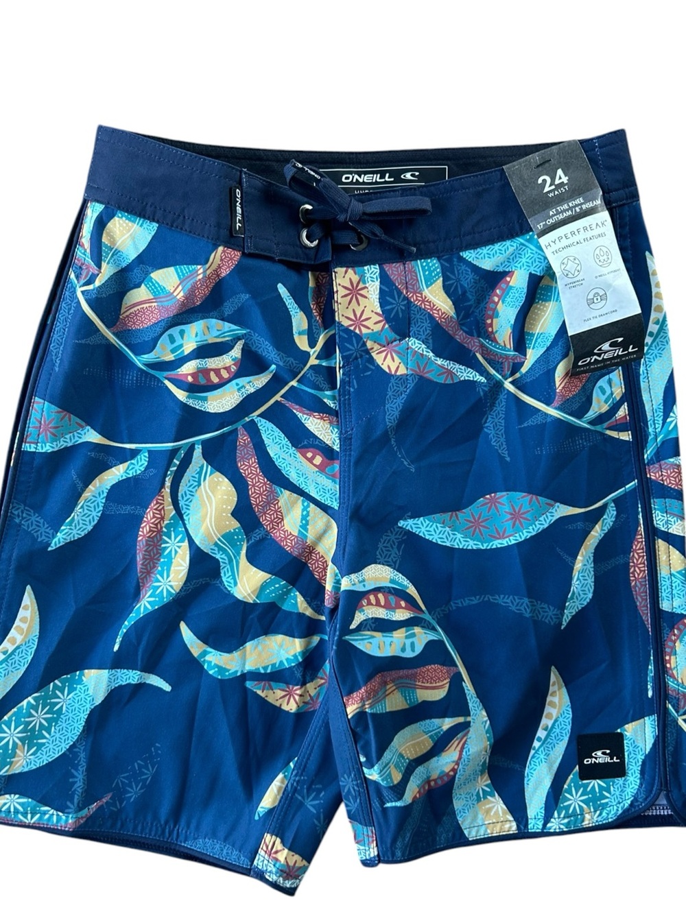 NWT O'Neill Boys Tropical Navy Hyperfreak Surf Boardshorts Size 8/10 Youth